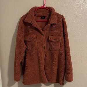 Cozy Burnt Orange Sherpa Jacket